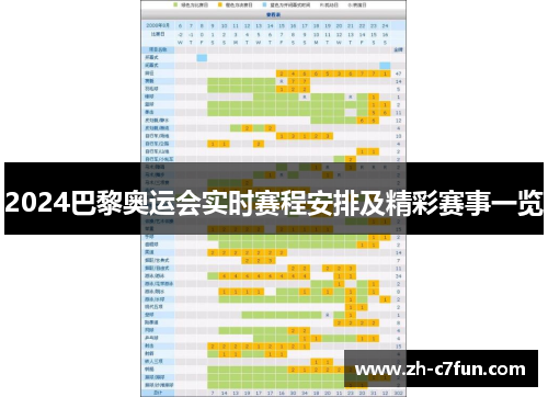 2024巴黎奥运会实时赛程安排及精彩赛事一览